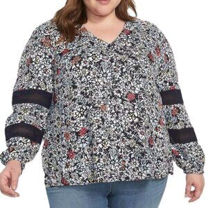 LANE BRYANT Button Front Lace Trimmed Blouse Top  NWOT! Womens Plus Size 14 16